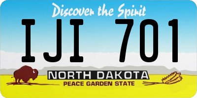 ND license plate IJI701