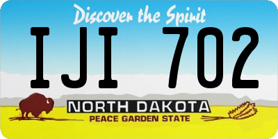ND license plate IJI702