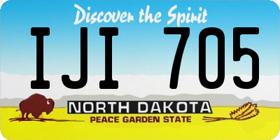 ND license plate IJI705