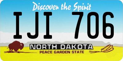 ND license plate IJI706