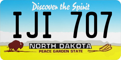 ND license plate IJI707