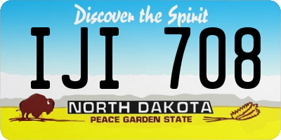 ND license plate IJI708