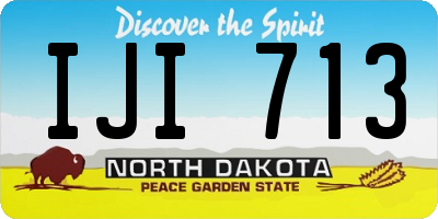 ND license plate IJI713