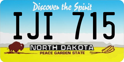 ND license plate IJI715