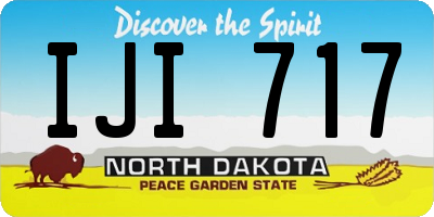ND license plate IJI717