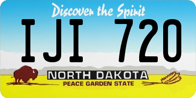 ND license plate IJI720