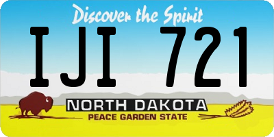 ND license plate IJI721