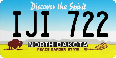ND license plate IJI722
