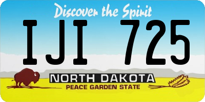 ND license plate IJI725