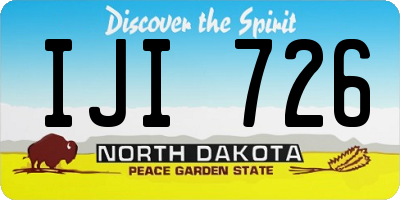 ND license plate IJI726