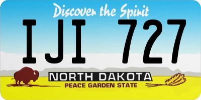ND license plate IJI727