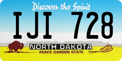 ND license plate IJI728