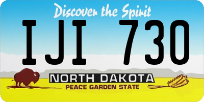 ND license plate IJI730