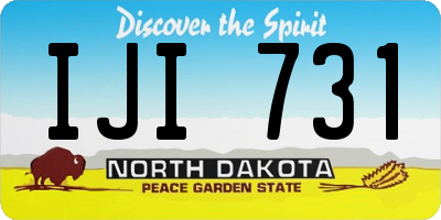 ND license plate IJI731