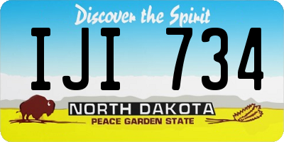 ND license plate IJI734