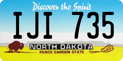 ND license plate IJI735
