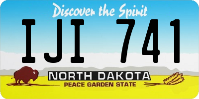 ND license plate IJI741