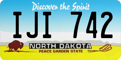 ND license plate IJI742