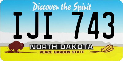 ND license plate IJI743