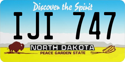 ND license plate IJI747