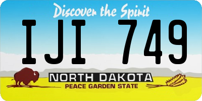 ND license plate IJI749