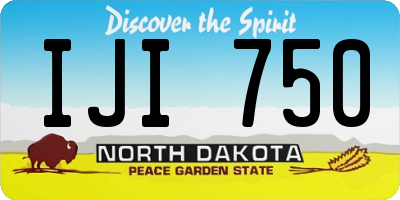 ND license plate IJI750