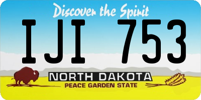 ND license plate IJI753