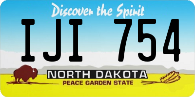 ND license plate IJI754