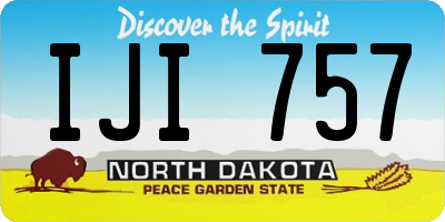 ND license plate IJI757