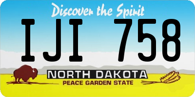 ND license plate IJI758
