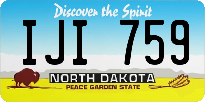 ND license plate IJI759