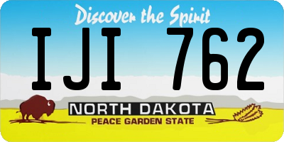 ND license plate IJI762