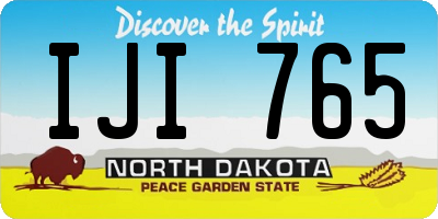 ND license plate IJI765