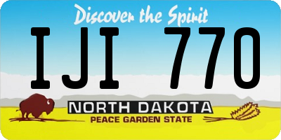ND license plate IJI770