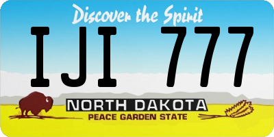 ND license plate IJI777