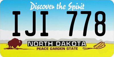 ND license plate IJI778