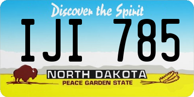ND license plate IJI785