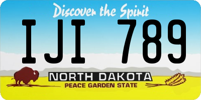 ND license plate IJI789