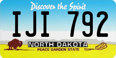 ND license plate IJI792
