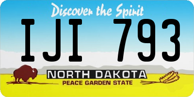ND license plate IJI793