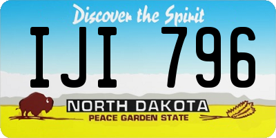 ND license plate IJI796