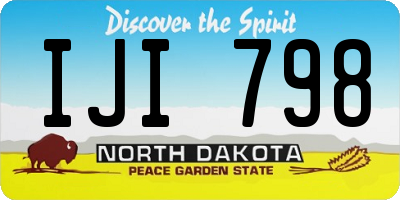 ND license plate IJI798