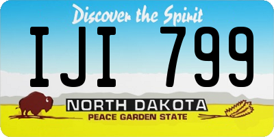 ND license plate IJI799