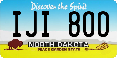 ND license plate IJI800