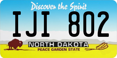 ND license plate IJI802