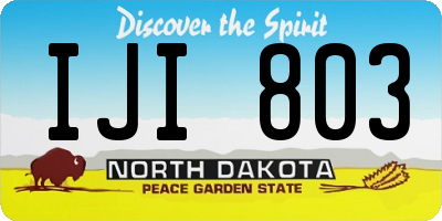 ND license plate IJI803