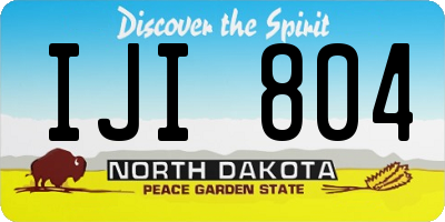 ND license plate IJI804