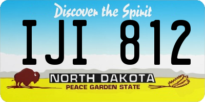 ND license plate IJI812