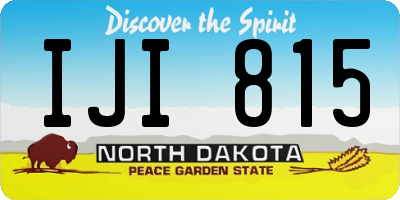 ND license plate IJI815