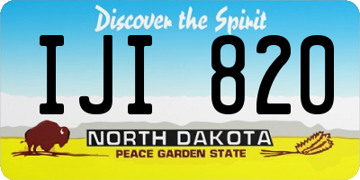 ND license plate IJI820